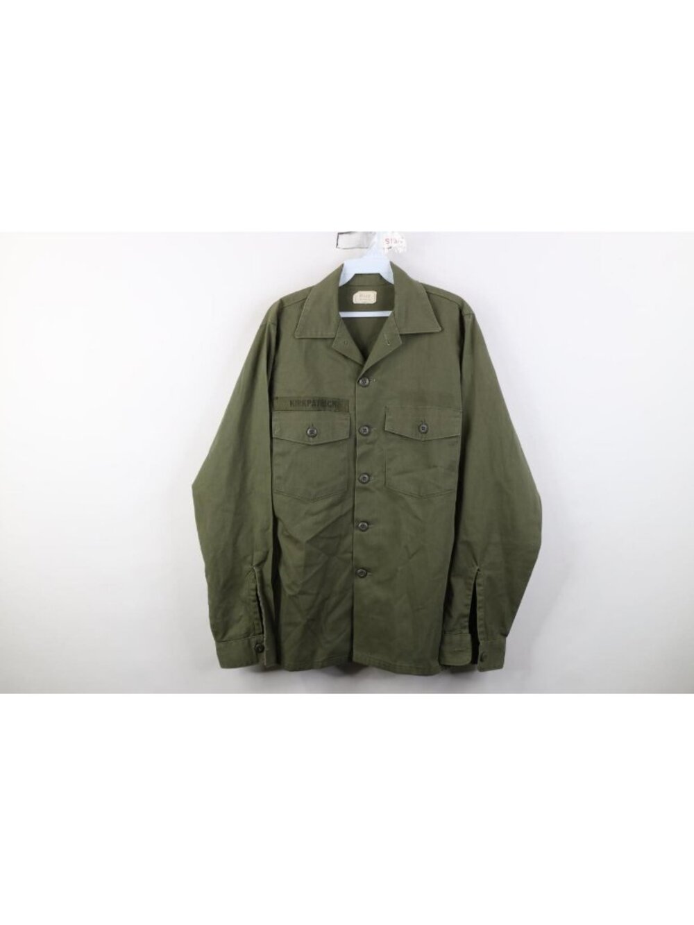 Vtg 70s Vietnam War Mens 15.5 35 OG507 Durable Press Military Button Shirt USA